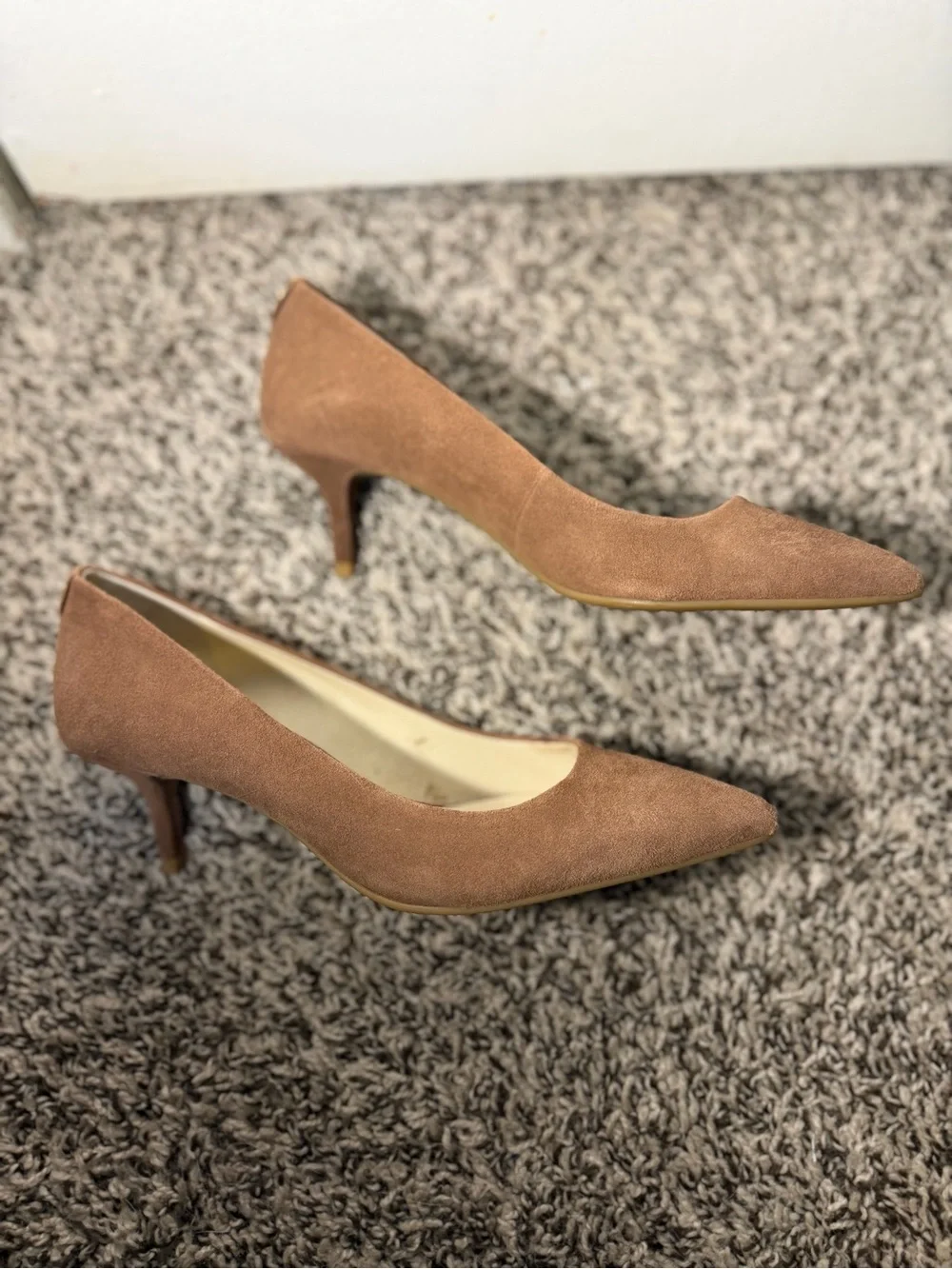 Michael Kors Tan Suede Pointed-Toe Heels